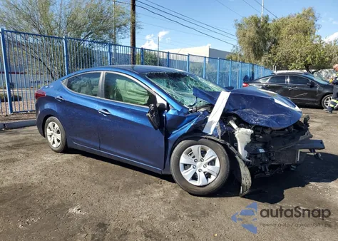2016 Hyundai Elantra Se from USA, damaged, VIN 5NPDH4AE0GH761118
